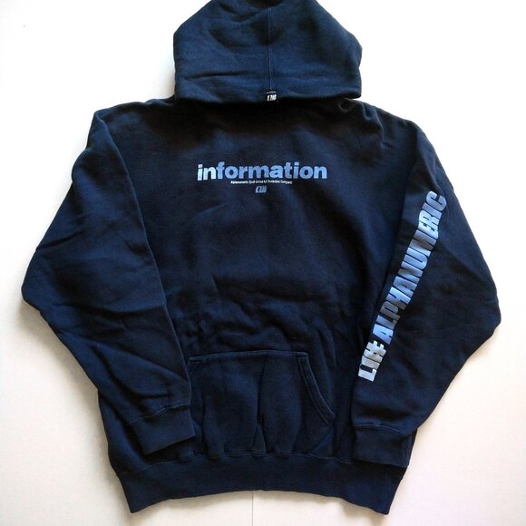 Alphanumeric Information Hoodie Sweatshirt Sweater Deadstock Vintage Skateboard - Picture 2 of 5